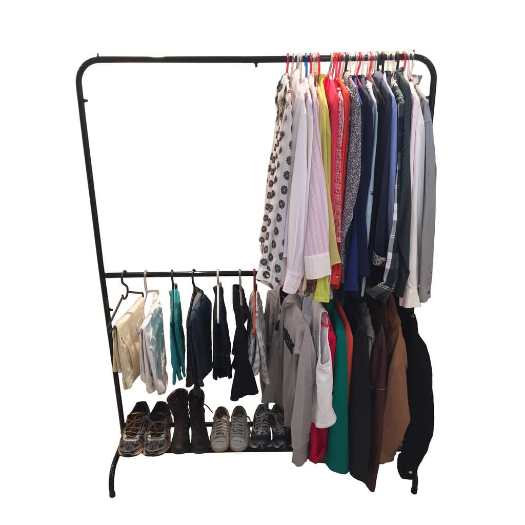 Arara Dupla para Roupas com Sapateira 1,90m – Suporta 180 Cabides, 100% Aço Reforçada, Organização Profissional | Biorty