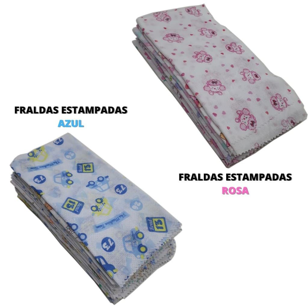 Fralda Luxo Bebê Estampada 70x70cm Comum