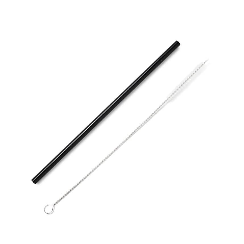 Kit Canudos Retos Inox Reutilizável Com 4 Canudos + Limpador Prata