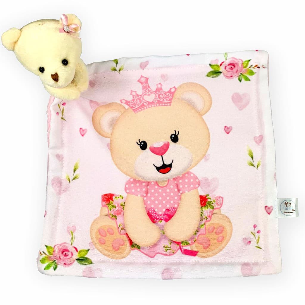 naninha de bebe ursinha ursa Princesa forro pelúcia