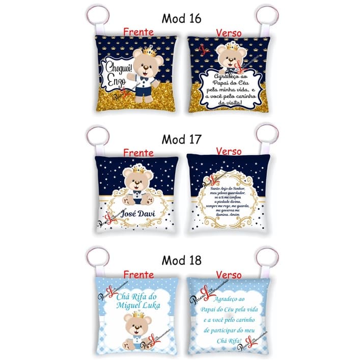 kit Almochaveiro Lembrancinhas Almofada Personalizadas Ursinho cheguei/Cha Fralda/aniversário