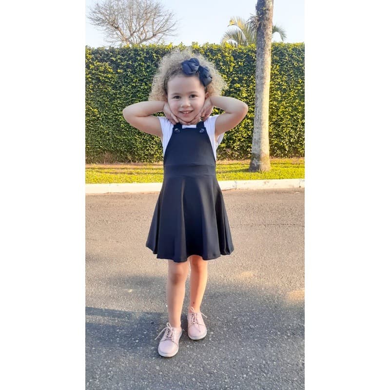 Jardineira Infantil menina bloqueirinha kids fashion