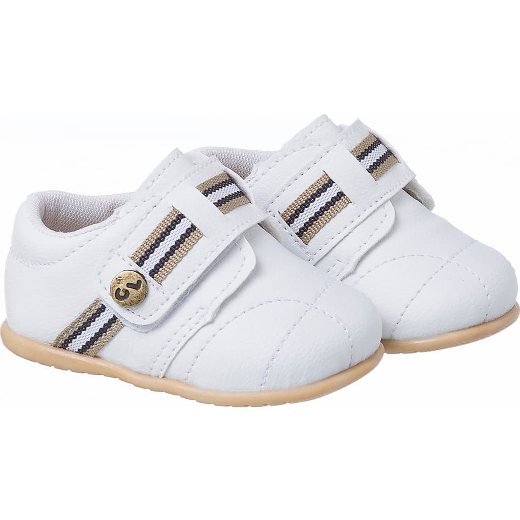 Sapato Social Batizado Infantil  Bebe Masculino Menino- Café com Leite