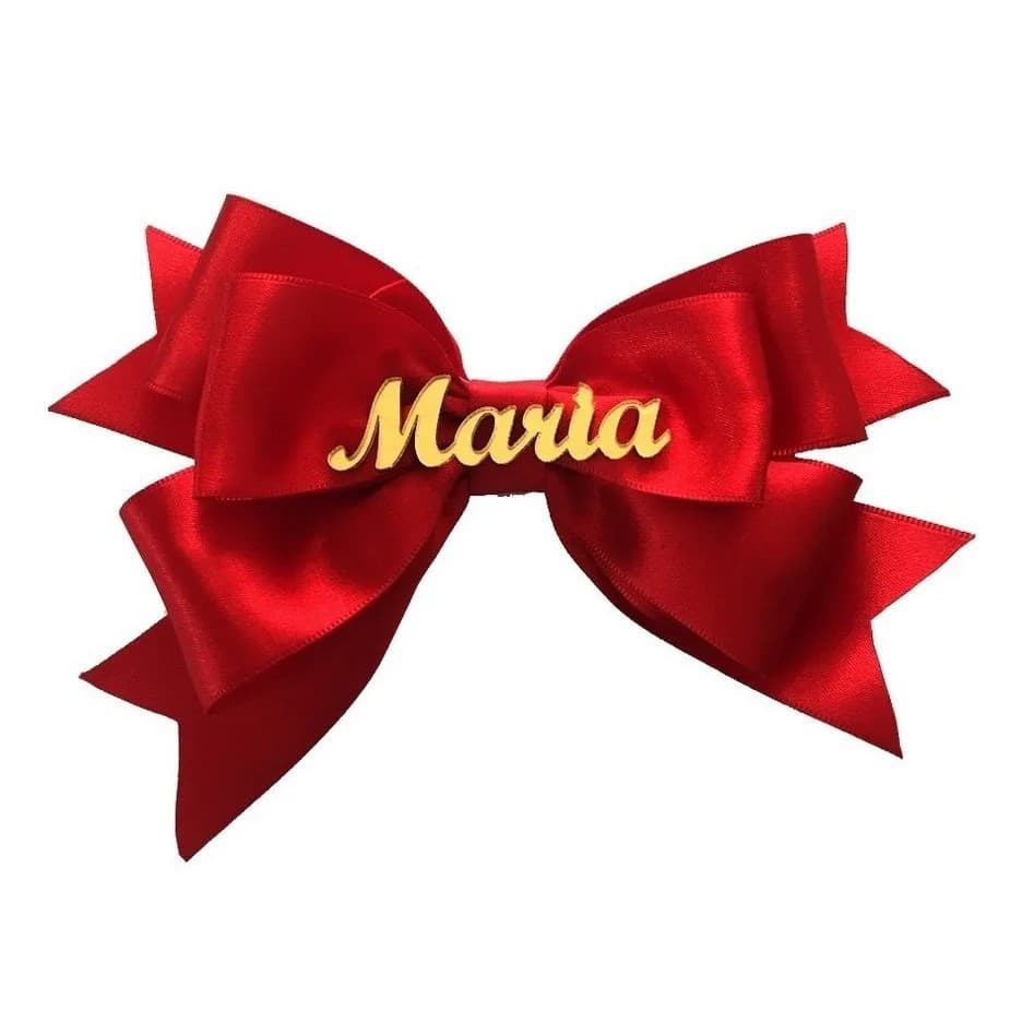 Nome Para Laços Acrílico 5 À 7cm Simples ou Composto Dourado Promoção