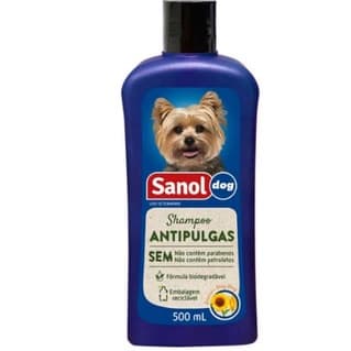 Shampoo De Pêlos Para Cães Antipulgas 500 Ml - Sanol Dog