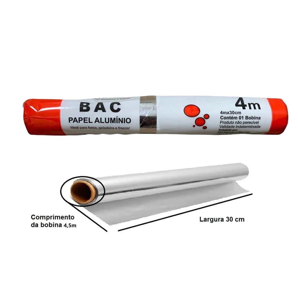 Papel Alumínio 4m X 30cm BAC