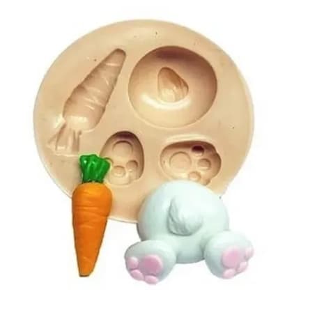 Molde De Silicone Bumbum E Cenoura Do Coelho
