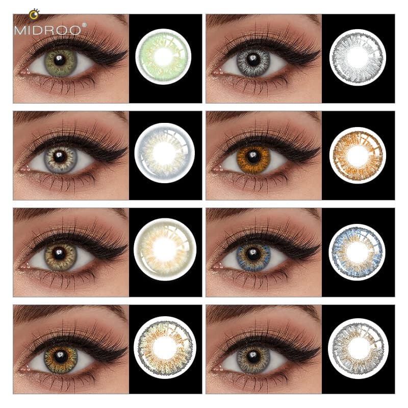 Taylor UYAAI 2 Peças/Par Lentes de Contato Coloridas olhos Maquiagem verde/azul 14,0mm - 22 Cores