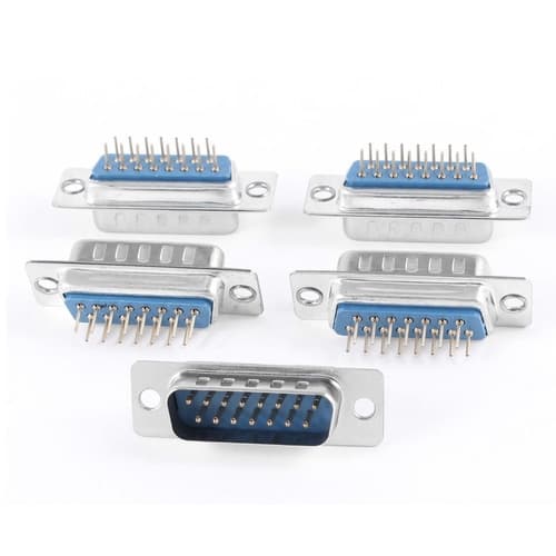 Kit 5 Peças - Conector Db15 Macho 180 Graus Solda Placa