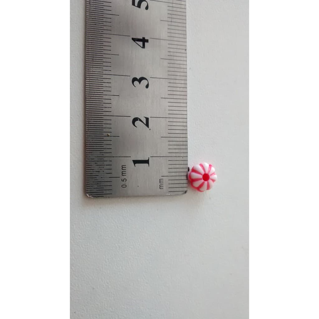 rosquinha disco rosa  com branco infantil  20 gr miçangas