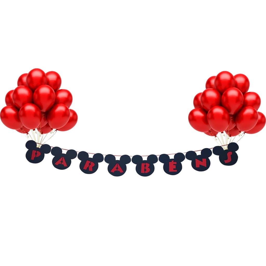 Faixa Decorativa - Parabens Mickey Mouse E V A