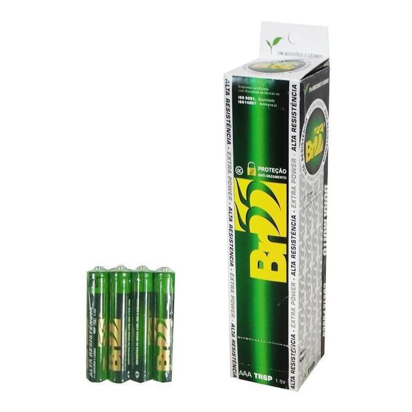 Kit 4 Pilhas Palito Bateria AAA Alta Resistência  - 1,5v BR55
