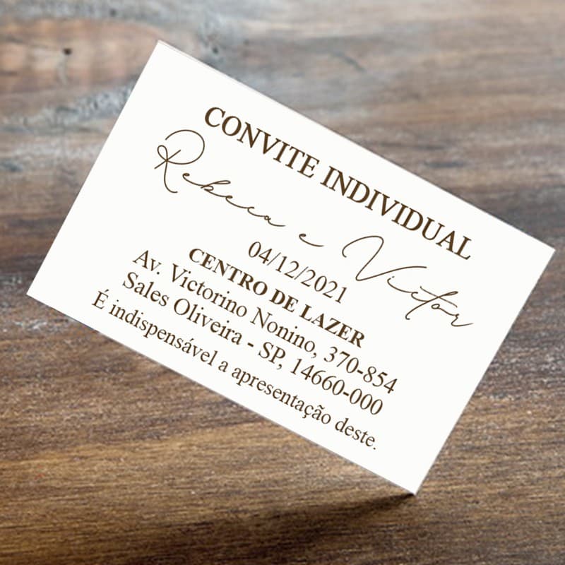 200 Convites Individual 5x3cm Arte Grátis Casamento, 15 anos, Infantil, Adulto