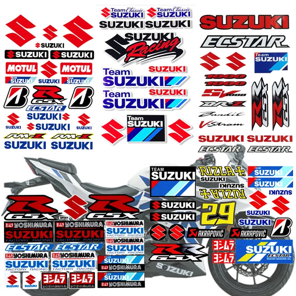 Adesivos Refletivos Para Motocicleta Suzuki Decalque Corporal Porta-Malas De [Em Estoque]