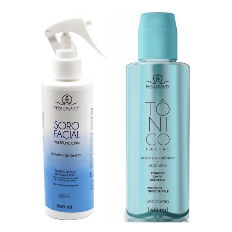 Tônico Facial PhálleBeauty PH090 + Soro Facial Multifuncional PhálleBeauty PH0145
