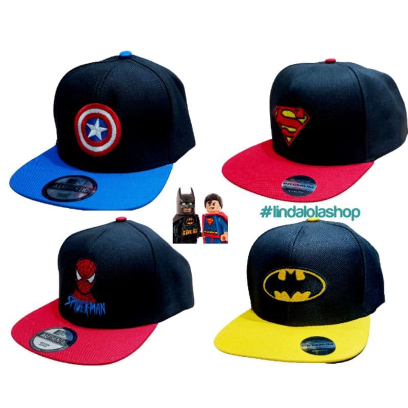 Boné infantil / Juvenil  de 4 a 10 anos Super Heróis Bordado - Envio Imediato