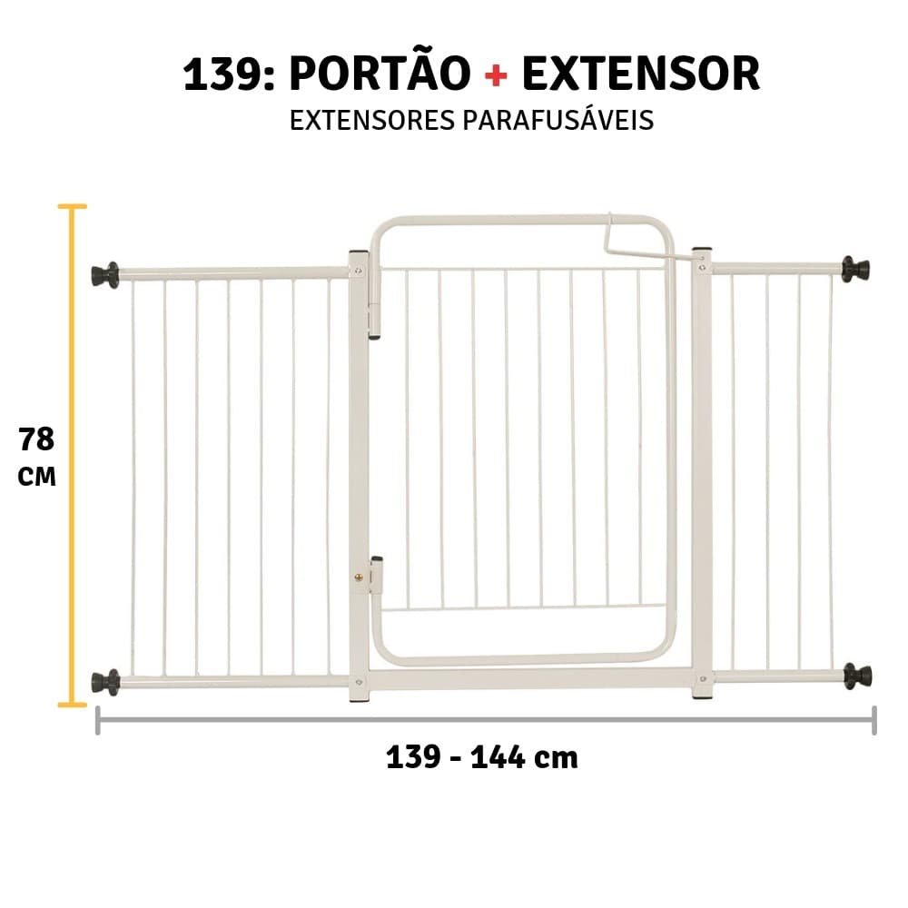 Grade de Porta Segurança Bebê Pet portão 139/144 cm