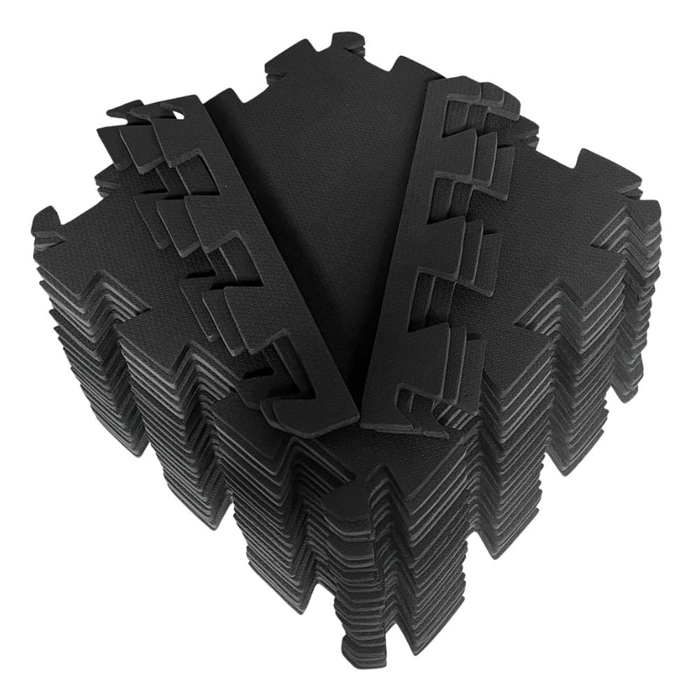 Kit 20 Tatames Tapetes - EVA Preto 50x50x 1cm