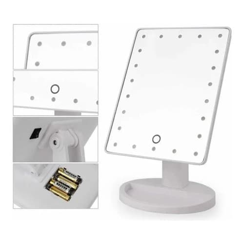 Espelho 16 Leds De Mesa Maquiagem Rotação Touch Screen SHINE