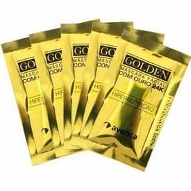 5 Unidades Máscara Facial Golden Ouro 24k - Avenca 5x8g
