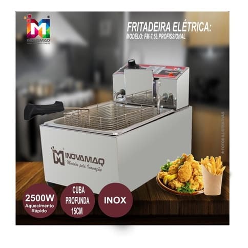 Fritadeira Elétrica Profissional - Fm-7,5l - 220v - Inovamaq