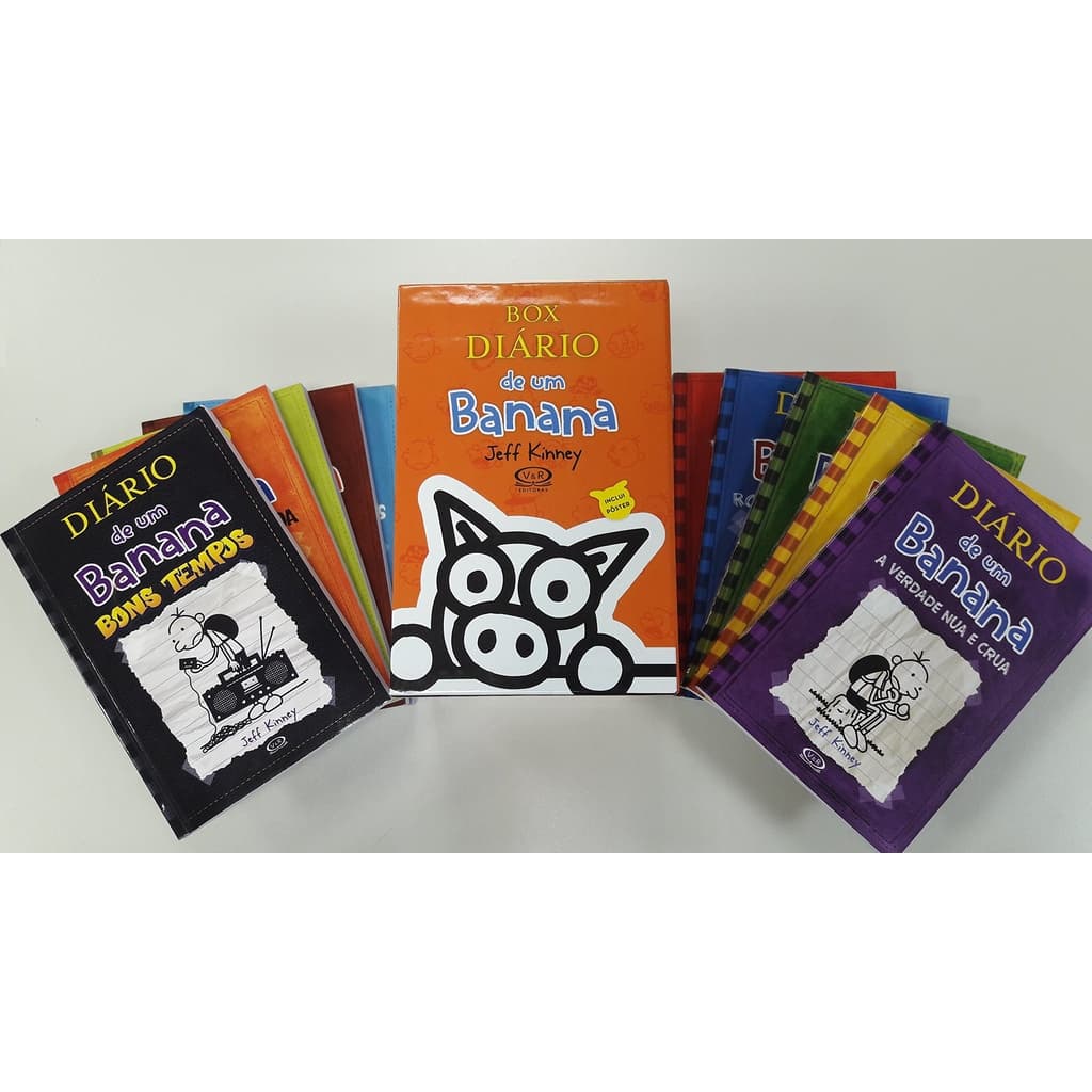 Box Com 10 livros Capa Mole - Diário de um banana + Pôster