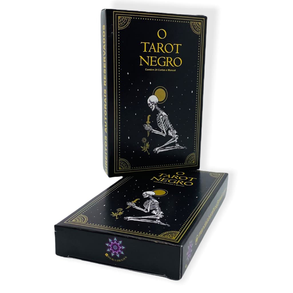 Baralho O Tarot Negro Deck com 22 cartas Com Manual
