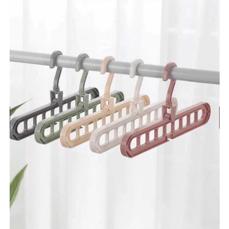 Cabide magico organizador com 9 furos dobrável