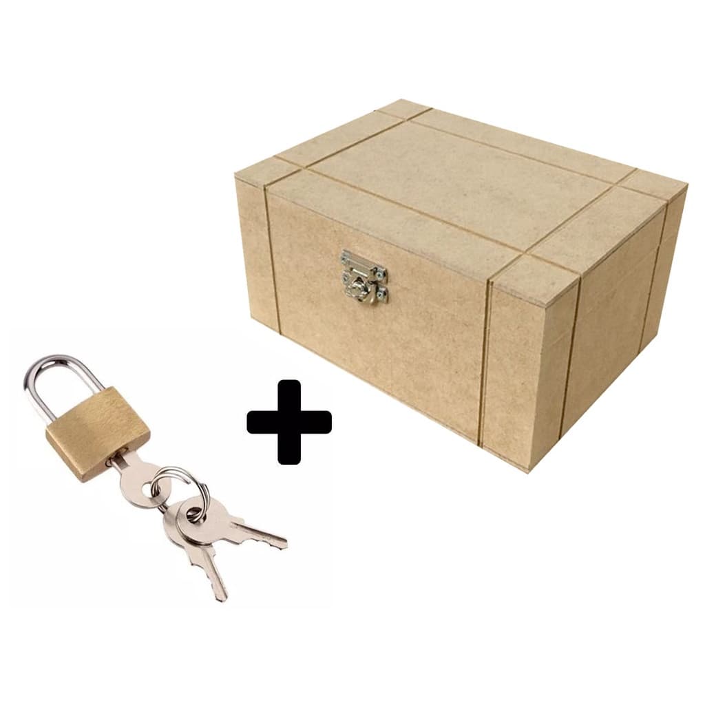 Caixinha Guarda Pertences Com Fecho + Cadeado 1286