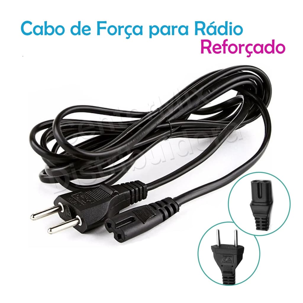 Cabos Força Energia Bipolar Radio Ps3 Ps4 fonte Impressora