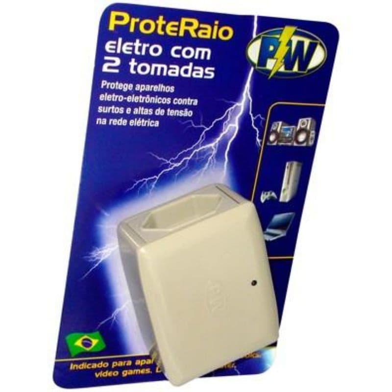 Protetor de Raio PW Eletro 2 Tomadas 10A - Produto Nacional