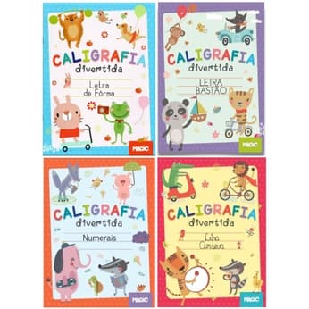 Livro Caligrafia Divertida Letra Bastão, Cursiva, Forma, Numerais MAGIC