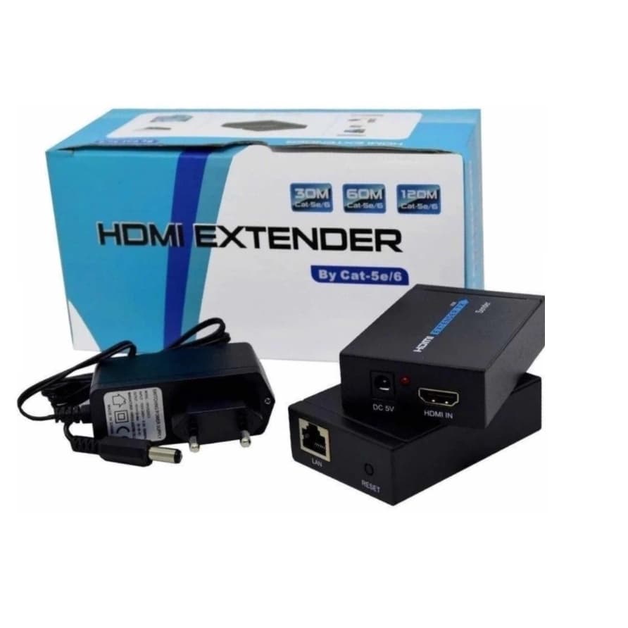 Extensor HDMI / RJ 45 Com Alimentação via rede 60M
