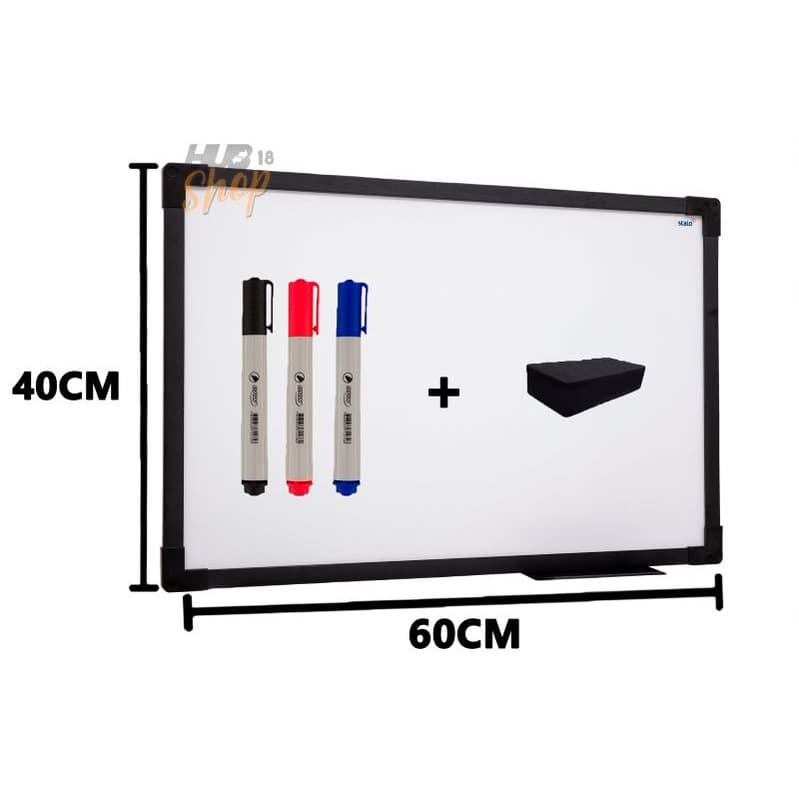 Quadro Lousa Branco UV Soft Colors 60X40 Moldura Preta Stalo