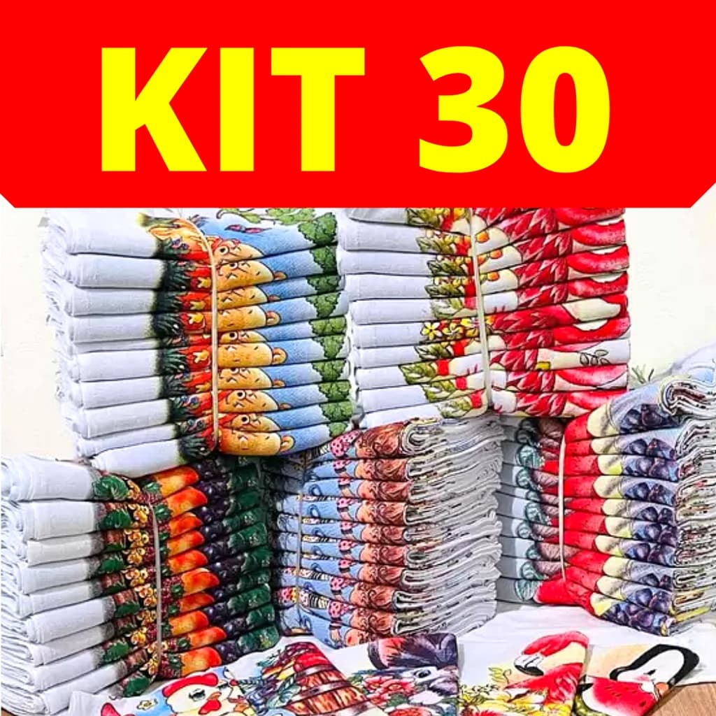 Kit 30 Panos De Prato GRANDES 100% 35 X 60 CM Algodão Estampados