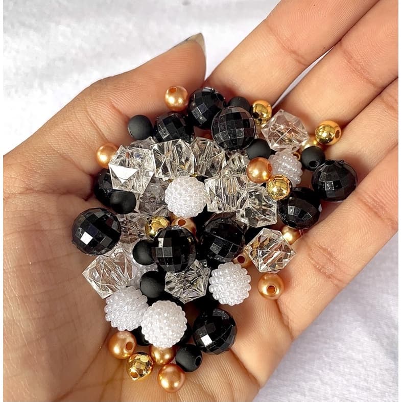 Blend Pérola, Contas, Craqueladas e Cristais - 50 Gramas