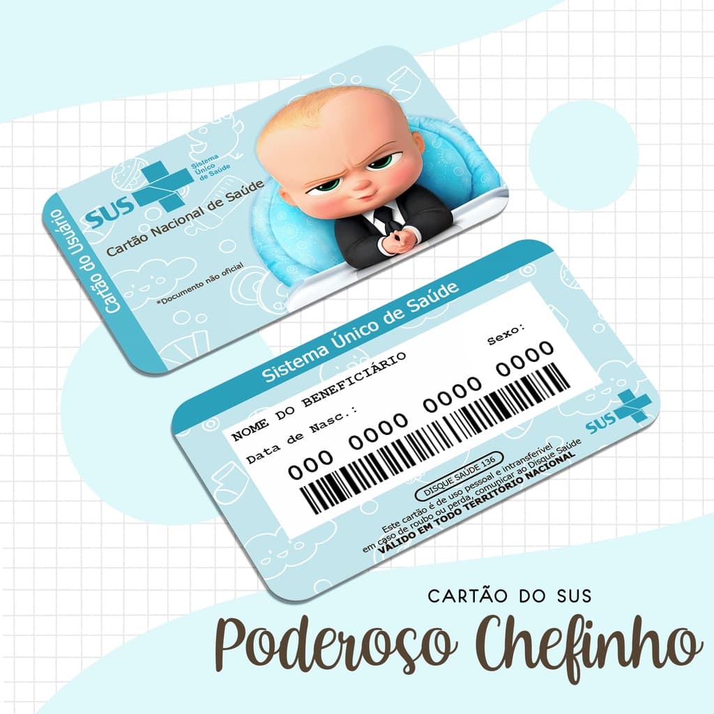 Cartão Sus Personalizado com foto ou tema