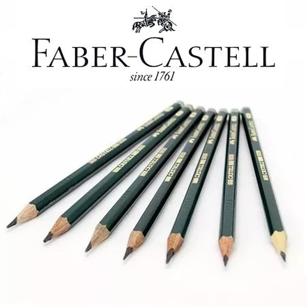 Kit com 3 Lápis 6B Grafite Faber Castell 9000 - Lapis Preto