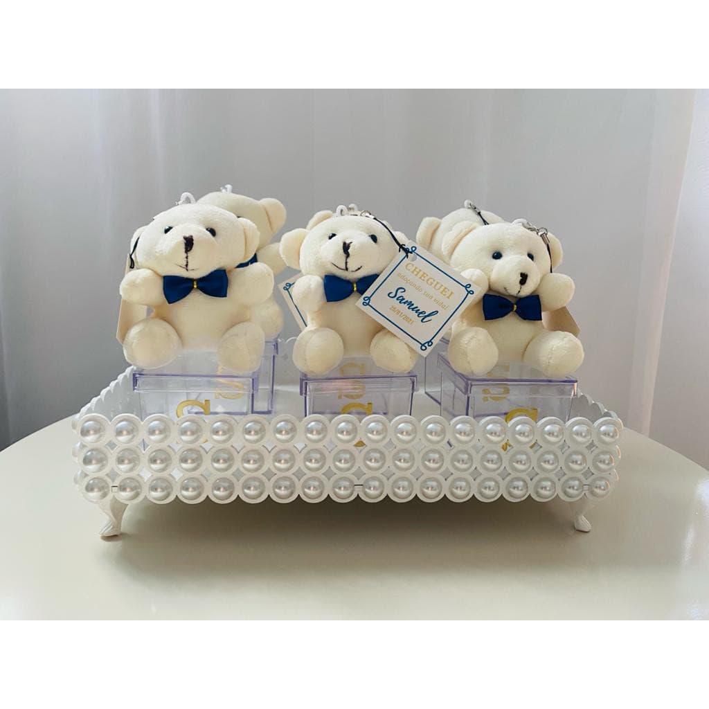 Bandeja para Quarto de Bebê porta Kit Higiene Retangular Em Mdf Espelhada Com Pérolas Vários Tamanhos