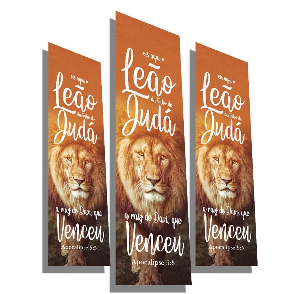 Marcador de Página Leão de Judá - 20x5cm Papel Cartão Premium