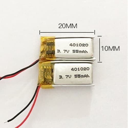 Bateria 1 Unidade 55mah 4mm X 10mm X 20mm 401119 E 401020 ;