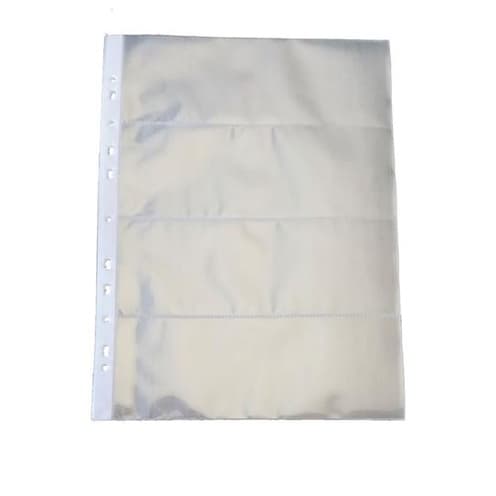 Kit 15 Folhas 4 espaços + 5 Folhas 3 espaços - Grandes Polipropileno para cédulas