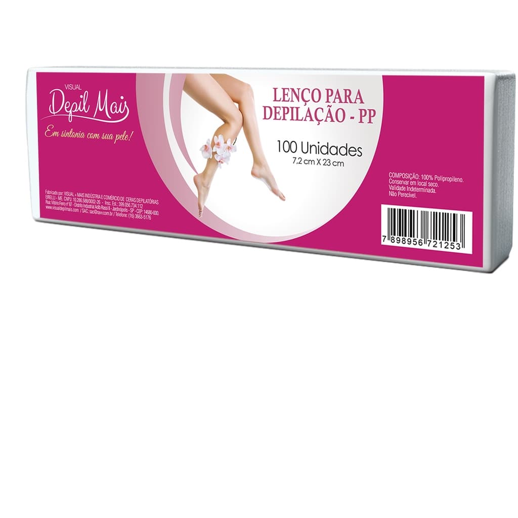 Papel/Lenço Depilatório Tnt - 100 Unidades 7,2cm x 23cm com 80 gramatura
