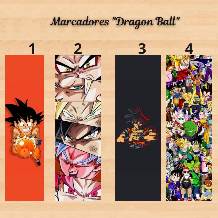 Marcador de página plastificado Dragon Ball com ou sem tassel