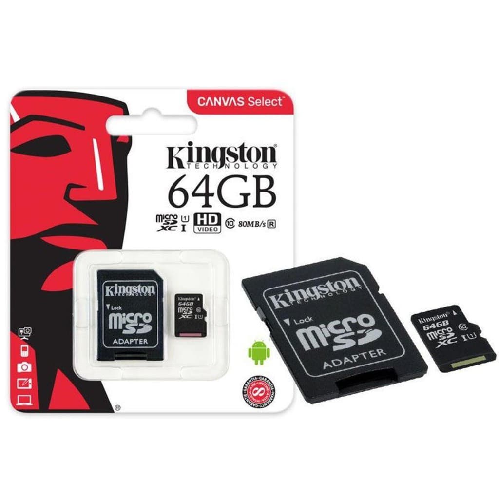 Cartão Memoria Micro Sd  64Gb Kingston Classe 10 80mbs