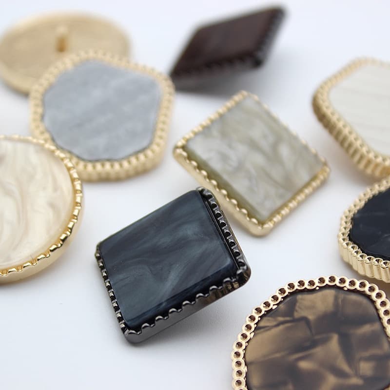 10 Peças/Lote Moda Simples Botões De Resina Para Roupas Preto Rodada Costura Suprimentos Acessórios Quadrados