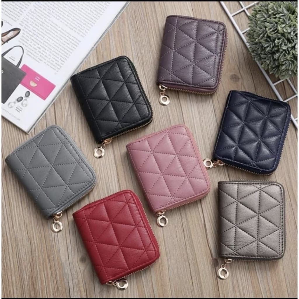 Carteira feminina nova bordado criativo bolsa feminina com zíper malha curta