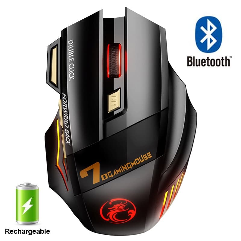 Mouse Gamer Ergonômico Recarregável Sem Fio Bluetooth Computador Mause Com Backlight RGB Silencioso Para PC Portátil