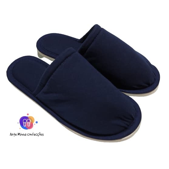 Pantufa Chinelo De Quarto unissex, Fechado, Em Tecido Malha, Solado Flexível, Conforto para Casa