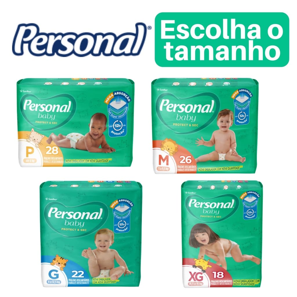 Fralda Personal jumbo P/ M/ G/ XG